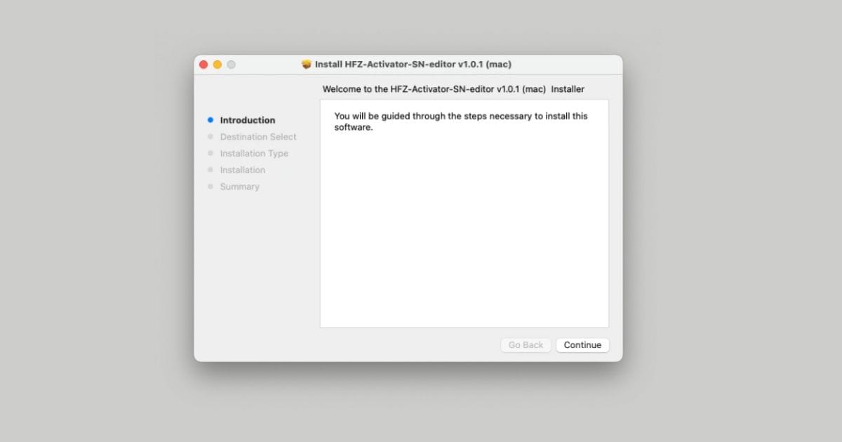 HFZ Activation SN Editor v1.0.1 MAC 