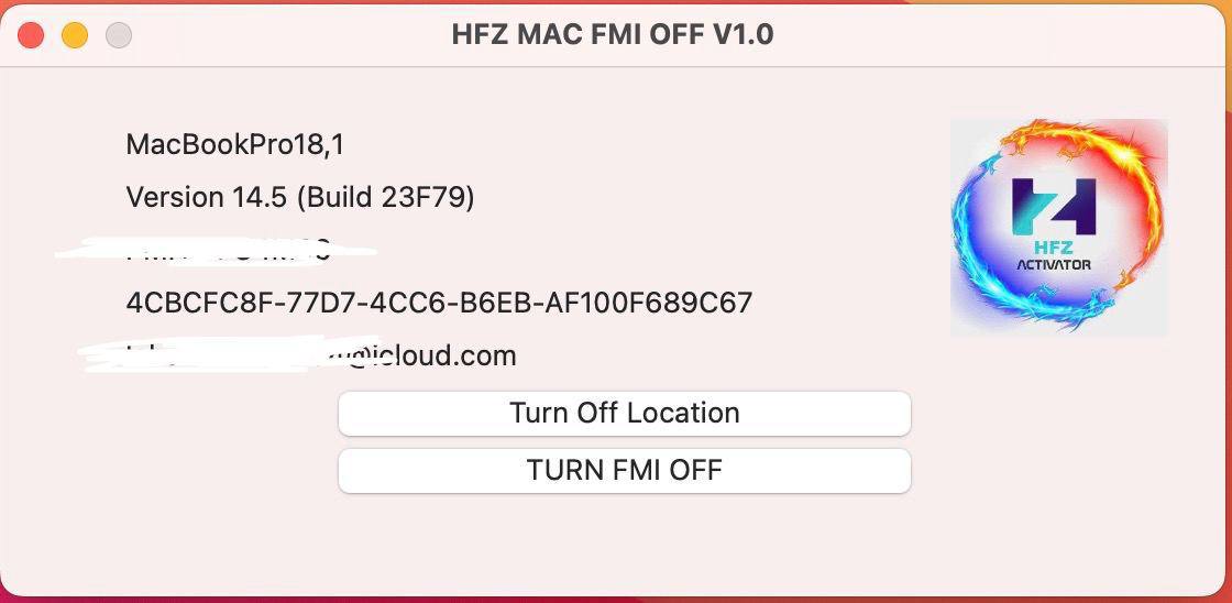 HFZ macOS One-Click FMI Off Tool 